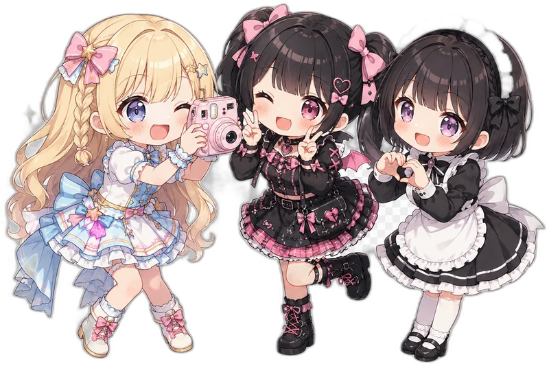 キャストとチェキ撮影を楽しむシーン