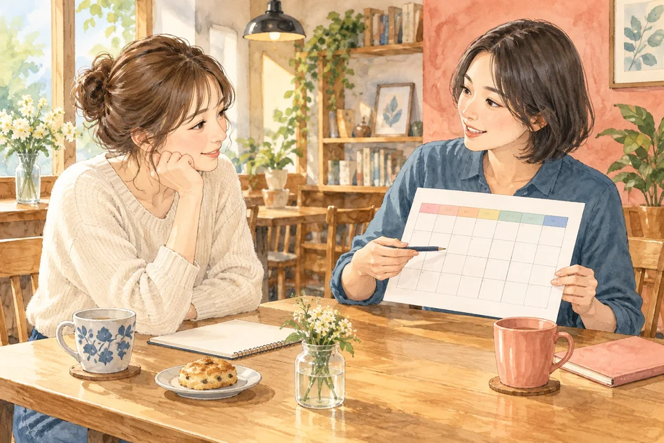 面接で勤務条件を相談するイラスト(AI生成)